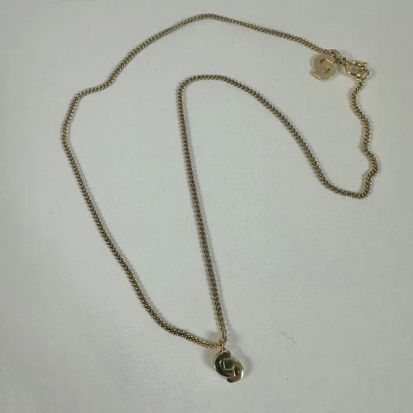 Vintage Christian Dior CD Logo Gold Chain Necklace Designer Jewelry - Picture 2 of 9